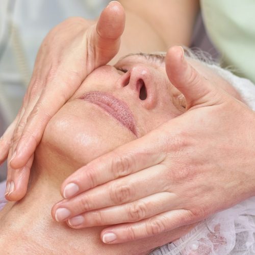 Close up of facial massage